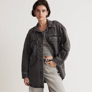 Madewell Oversized Denim Jacket black